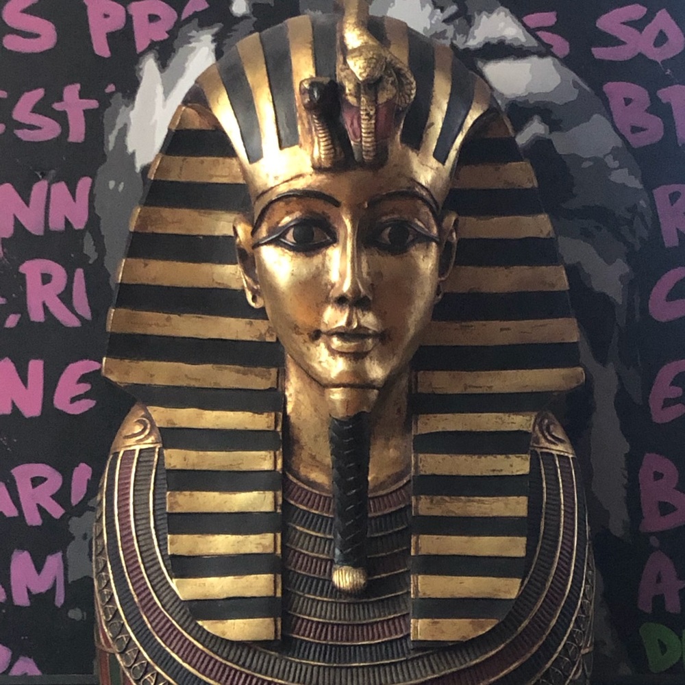 King Tutankhamen Bust Gold - 2 Foot Wall Sculpture